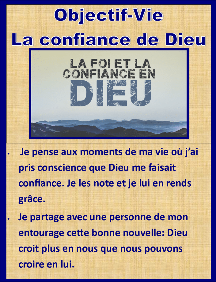 Objectif Vie Confiance en Dieu