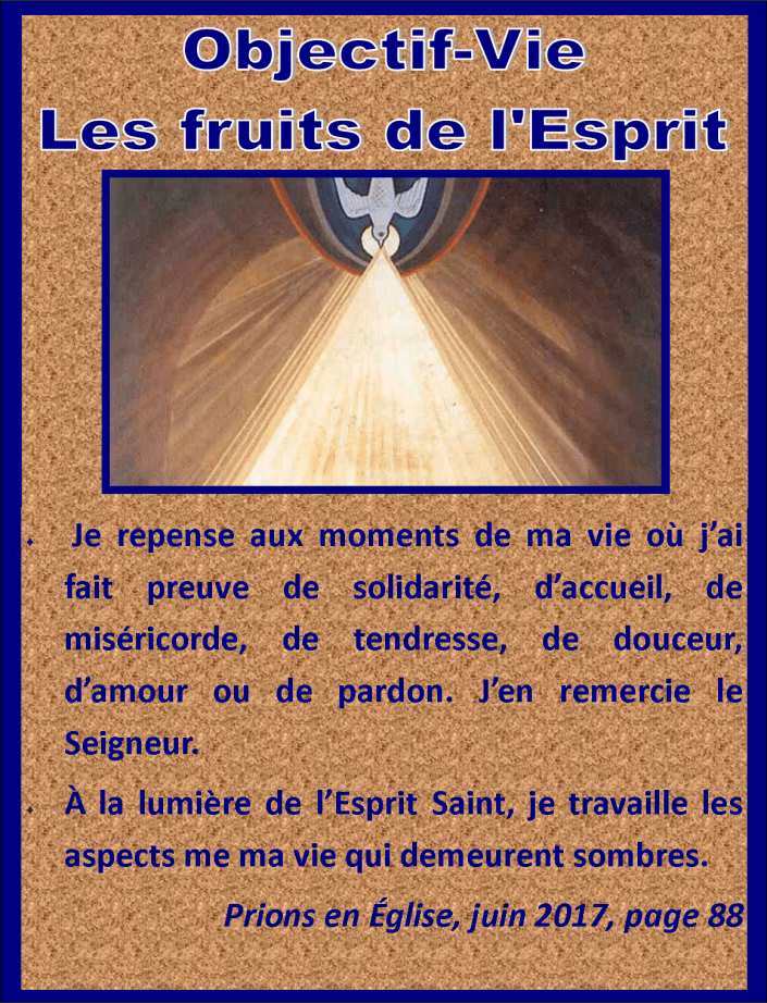 Objectif vie fruits de l'esprit