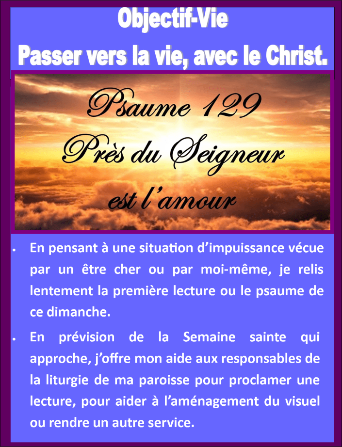 objectif vie passer vers la vie avec le Christ