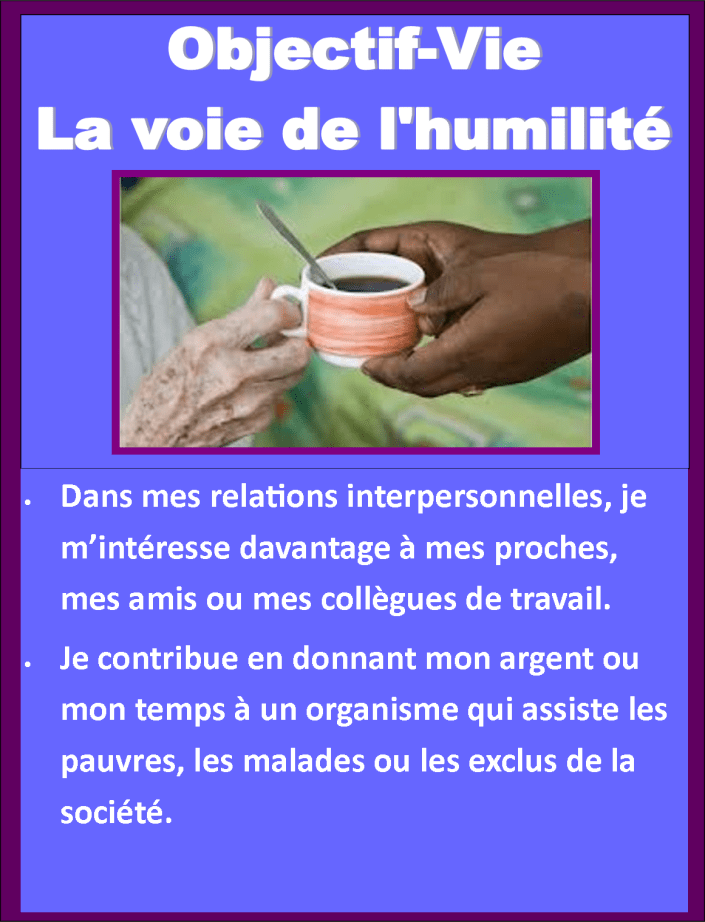 Objectif Vie Voie de l'humilité