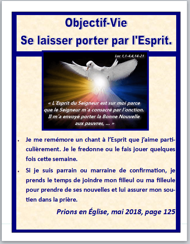 Objectif vie se laisser porter par l'esprit