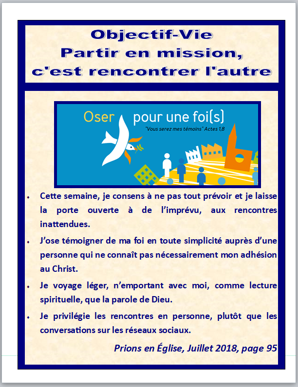 Objectif vie partir en mission