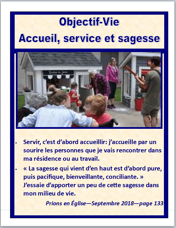 Objectif Vie accueil service et sagesse